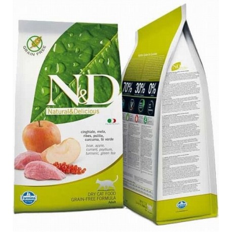 N&D Grain Free CAT Adult Boar & Apple 10kg