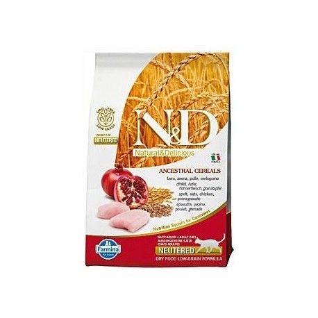 N&D Low Grain CAT Neutered Chicken & Pomegranate 1,5kg