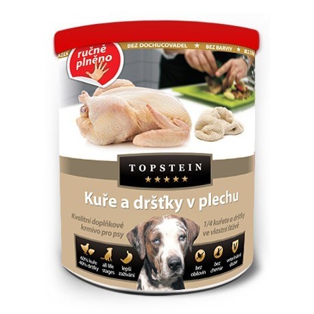 TOPSTEIN Kuře a dršťky v plechu 830g