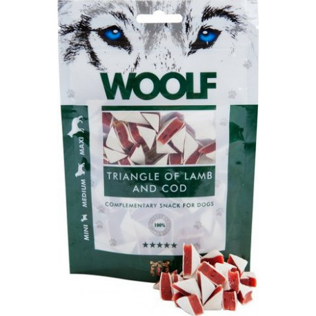 Pochoutka WOOLF Lamb and Cod Triangle 100g